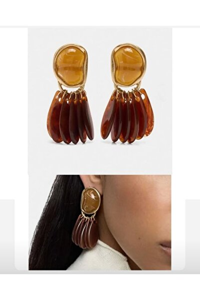 mos&more Brand Model, Brown Resin Lightweight Women's Earrings