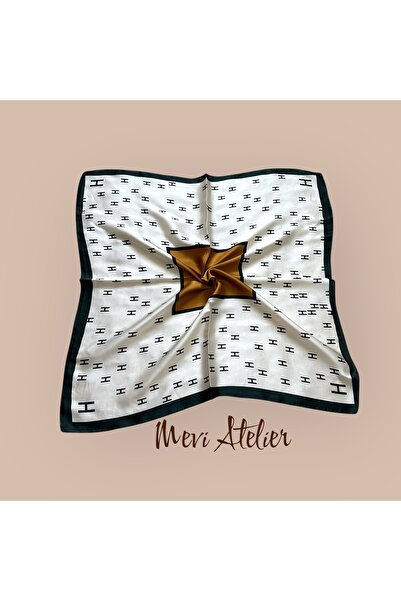 Mevi Atelier H Letter Patterned Scarf 70 X 70