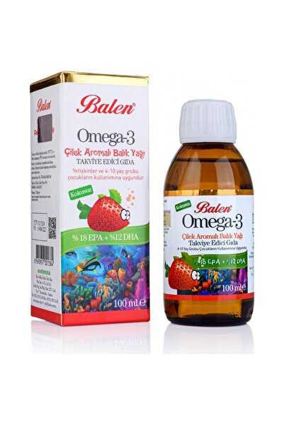 Balen Çilek Aromalı Omega 3 Balık Yağı 100 Ml