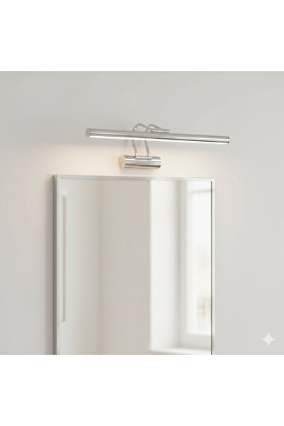 YURDUGÜL Krom Kasa Beyaz Işık Banyo Duvar Ayna Tablo Aydınlatması Flüt Aplik ...