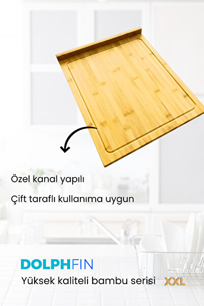 DolphFin Jumbo Large Cutting Board Bamboo Cutting Board XXL Suitable for Rolling Dough