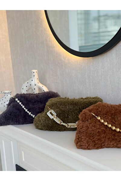 gulora Coffee Tone Puffy Rope Hand Knitted'Cloud' Clutch |   Gold Top Chain Strap