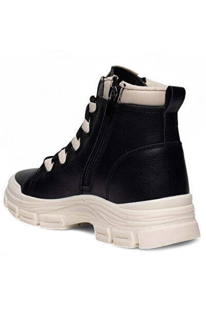 KOCAMANLAR 5967 Γυναικείες μπότες με αντιολισθητική σόλα από καουτσούκ μνήμης ΜΑΥΡΟ-ΛΕΥΚΟ