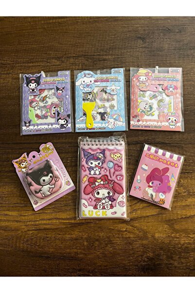 gülümse gel Kuromi My Melody Cinnamoroll Pompompurin Okul Set Kırtasiye Stick...