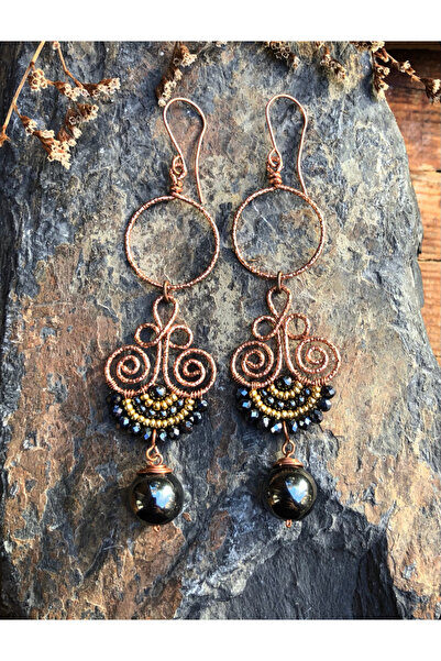 MODA Handmade Copper Wire Wrap Earrings
