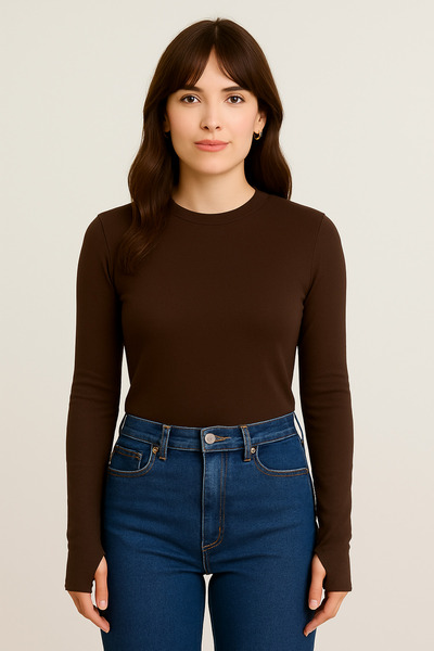 M&N Body Long Sleeve Fisherman's Finger Blouse