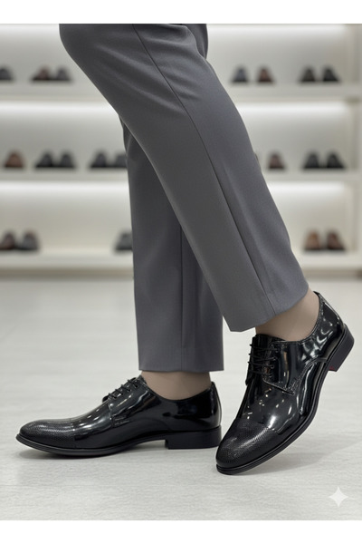 GÜR MODA AYAKKABI Pantofi clasici din piele lacuita cu laser ortopedici pentr...