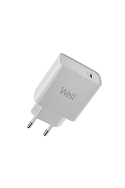 Well Incarcator retea 1x USB type C Apple 2.4A QC3.0 PD3.0 FCP AFC 20W alb