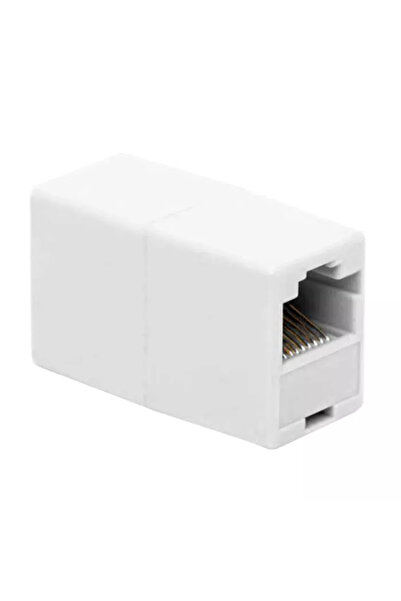 OEM RJ45 8P8C Cat5 extension adapter socket - socket straight connection white