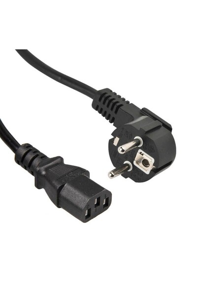 OEM PC power cable 1.8m male 90* to female 3x0.75mm2 black