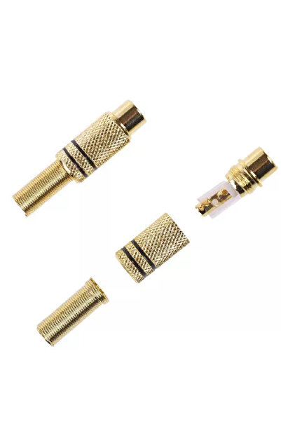 OEM Conector RCA mamă - metal auriu cu inel negru