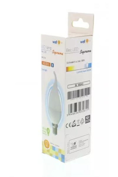 Well LED candle bulb E14 6W 230V cold light