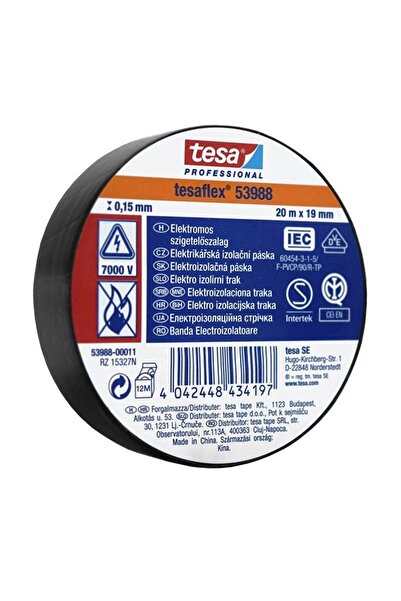 Tesa PROFESSIONAL TESAFLEX insulating tape 15mm x 20m 7000V black