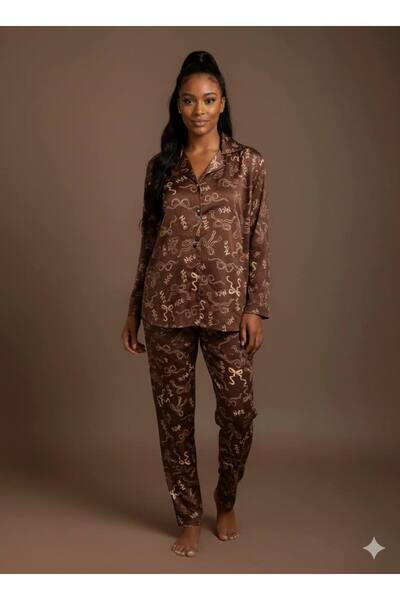 inspira lingerie Women's Buttoned Thin Sh Fleece-Lined Pajama Set