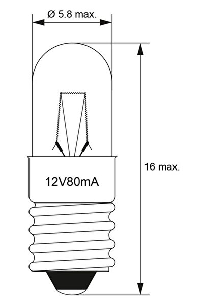 goobay Miniature incandescent bulb E5 12V(DC) 80mA warm white 2700K 9521