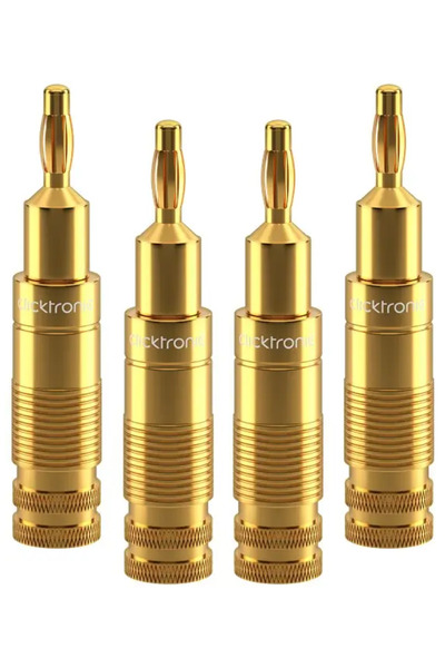CLICKTRONIC Set of 4 Premium 4mm Banana Plugs for 6.0mm2 Cable High Quality A...