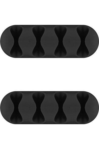 goobay Organizator cabluri 4 sloturi negru set 2buc 70406