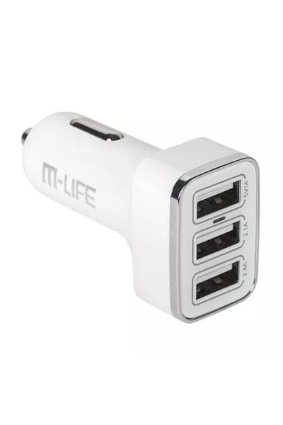 M Life Car power adapter 3 USB 3100mA