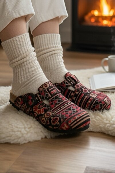 LAND OF CORK LC Anatomical Unisex Natural Cork Sole Rug - Felt Slippers