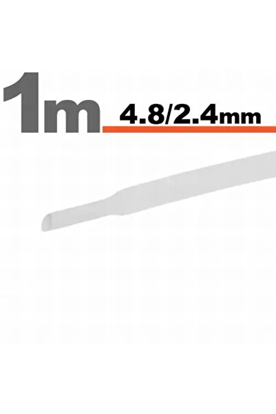 OEM White heat shrink tube 4.8 /2.4 mm 1m length
