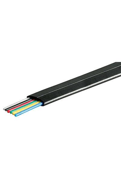 goobay Cablu telefonic plat 6 fire negru AWG 30 Cupru Vanzare la metru liniar...