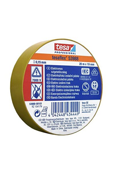 Tesa Insulating adhesive tape 19mm x 20m yellow T-53988-101