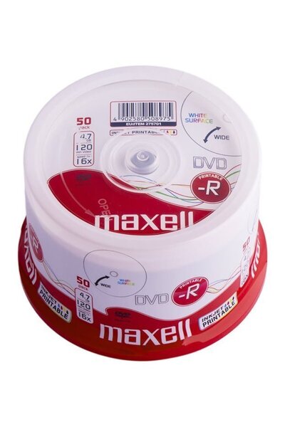 Maxell DVD-R 4.7Gb 120 минути 16X пълнопечатен без кутия CK50 бр. 275701 (256...