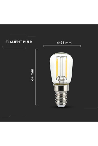 V-TAC E14 ST26 bulb with LED filament 2W 4000K neutral white SKU-214445