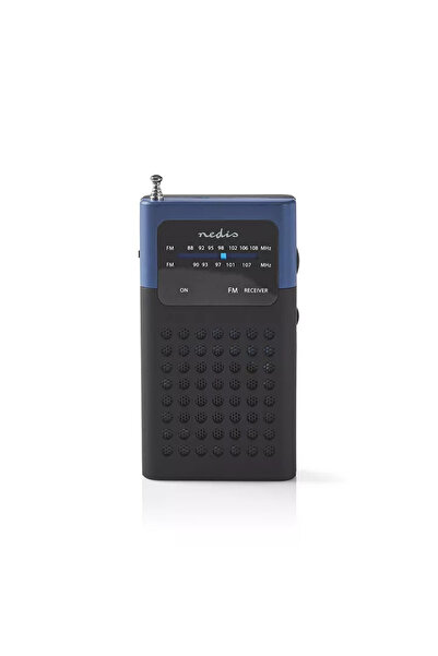Nedis Radio FM de buzunar negru/albastru 1.5W