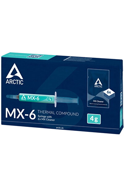Arctic Cooling Thermal conductive paste MX-6 ULTIMATE MX6 4 grams + 6 special wipes 5.6W/mK MX Cleaner ARCTIC ACT