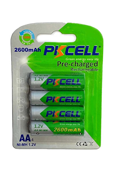 PKCELL Set 4 acumulatori AA /R6 Ni-MH 1.2V 2600mAh (618)