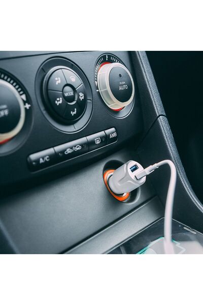 MNC Adaptor auto bricheta 12-24V - 2x USB 2.4A alb 54931WH M`N`C