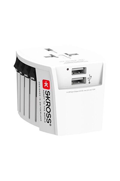 SKROSS Adaptor priza universal 1.302960 + 2x USB 150 tari EU SUA Japonia Aust...