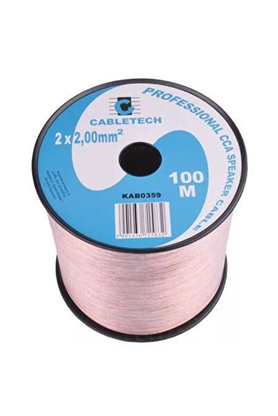 Cabletech CCA speaker cable 2x2.00mm transparent 100m