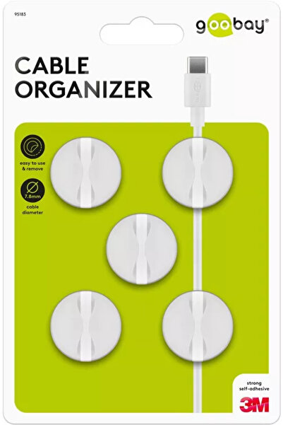 goobay Set organizator cabluri 5 buc alb