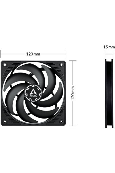 Arctic Cooling Ventilator ARCTIC P12 SLIM PWM PST 4 Pin 120x120x15 mm 2100RPM ACFAN00187A