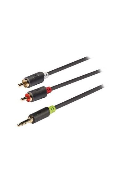 KONIG Tools Cablu audio Jack stereo 3.5mm tata - 2x RCA tata 5m gri Konig