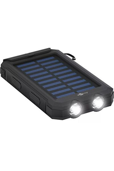 goobay Solar PowerBank 8000mAh with LED flashlight, compass, shockproof and waterproof