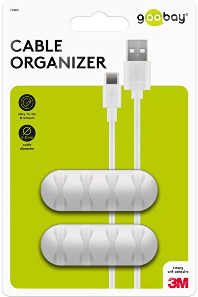 goobay Cleme pentru gestionarea cablurilor cu 4 sloturi set 2buc alb