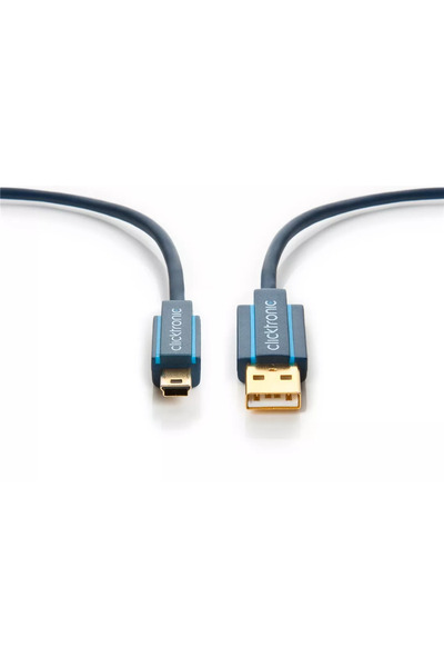 CLICKTRONIC Professional Cable 1m mini USB 2.0 - USB Hi-Speed ​​480Mbit/s OFC oxygen-free copper gold-plated
