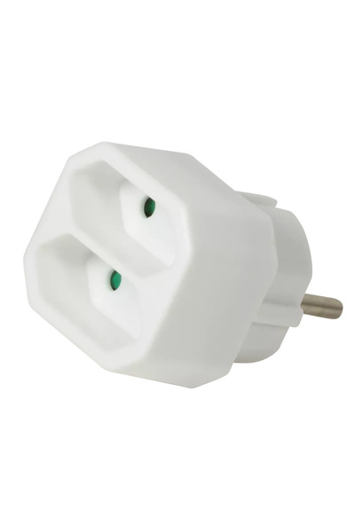 LogiLink AC power connector SCHUKO splitter white 2x EURO socket LPS218
