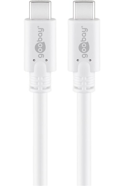 goobay USB type C 3.2 Gen1 male-male PD 60W charging and sync cable 1m white