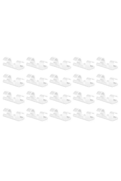deleyCON Set suporturi de cablu 20buc alb autoadezive MK5535