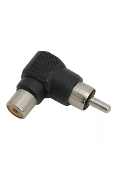 OEM 90 degree adapter RCA male - RCA female black plastic