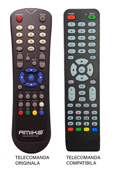 OEM Compatible replacement remote control for Amiko Synaps receiver (485)