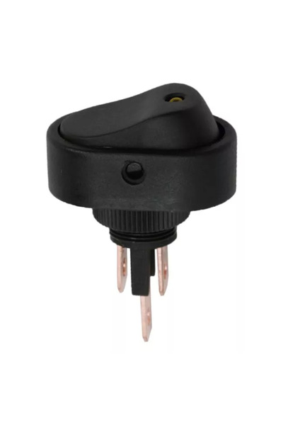 OEM Interupator basculant 1 circuit 12V 20A OFF-ON LED galben cu retinere 2 pini 09047SA