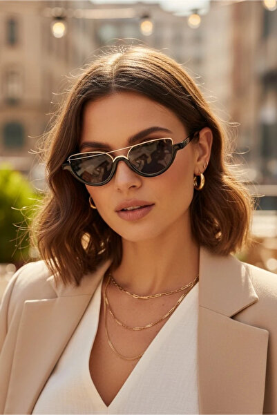 Kapin Tasarım Kedi Güneş Gözlüğü - Siyah Cam