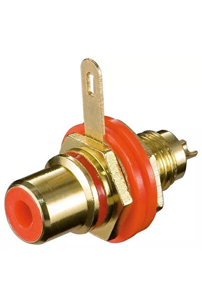 goobay Female RCA jack, panel mount, red