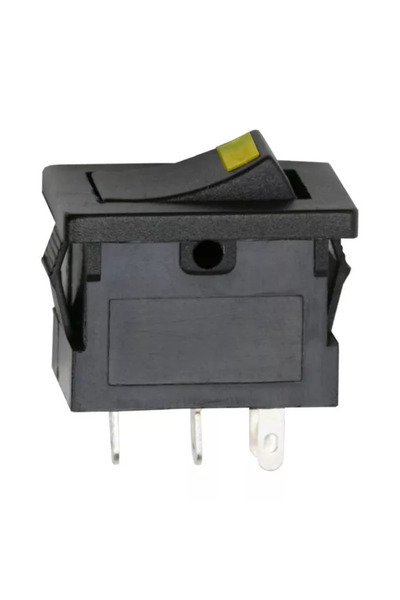 OEM Interupator basculant 1 circuit 3 pini OFF-ON LED galben 12V 15A cu retinere 09027SA