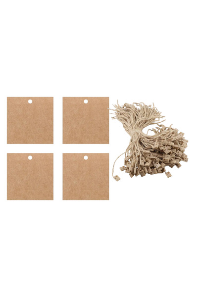 DERELİ MATBAA ملصق كرافت 100 قطعة 5×5 سم ملصق منتج بدون خيط